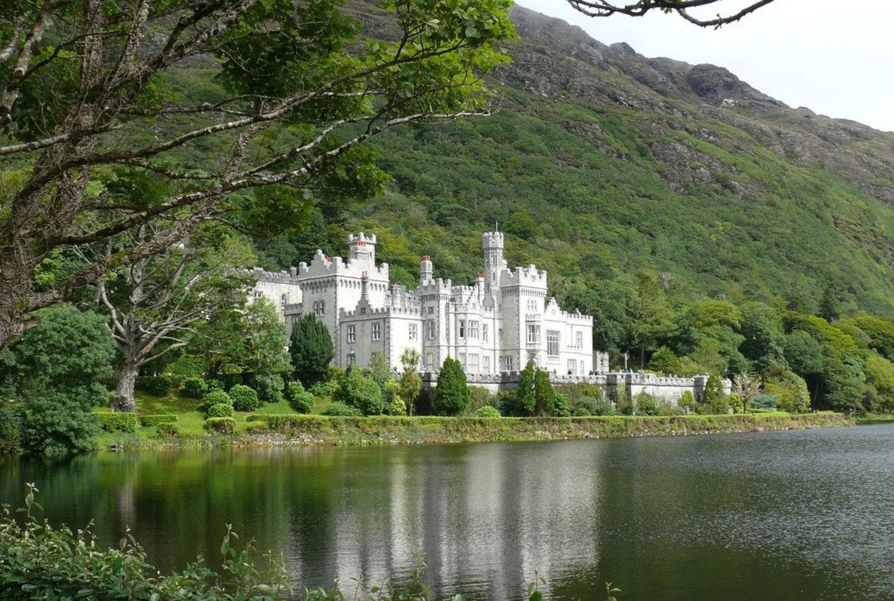 Kylemore Abbey, a Benedictine monastery founded in 1920 for Belgian nuns fleeing WWI.